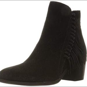 Black Suede Fringe Ankle Boots Kenneth Cole